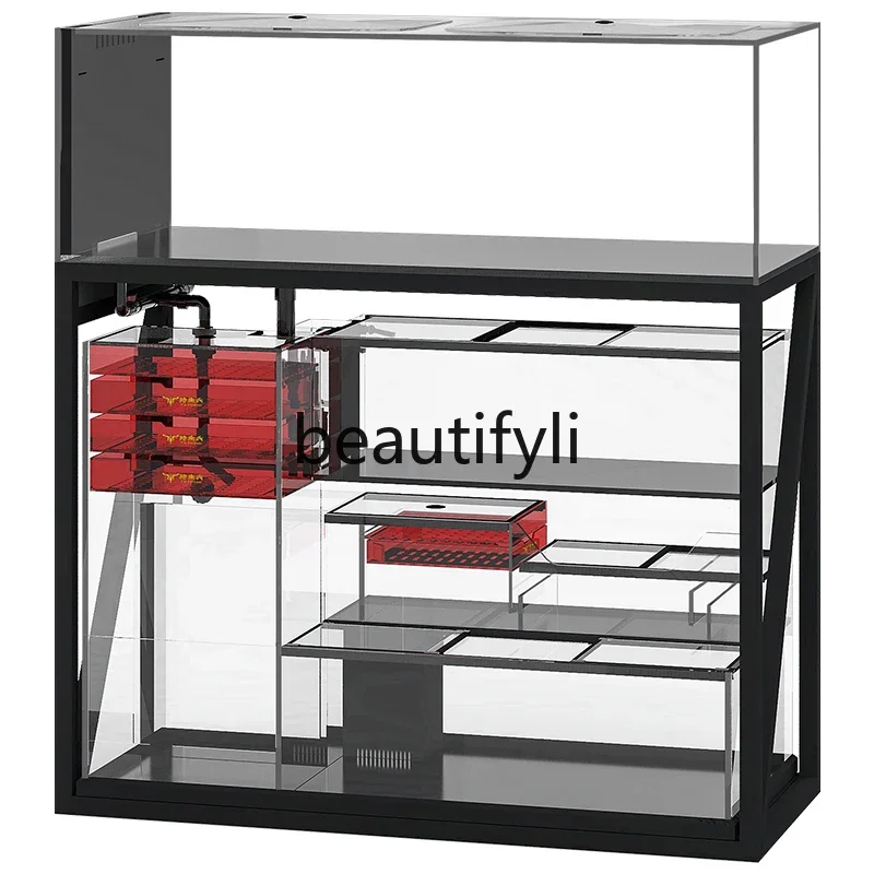 

New three-layer arowana tank living room home ultra-white glass multi-layer combination tank