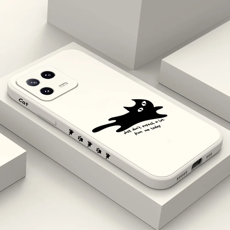 

Throwing Cat Phone Case For Xiaomi 17 Mi 15 15T 14 14T 13 13T 12 12X 12T 12S 11 11T 10 10T 9 9T Pro Lite Liquid Silicone Cover