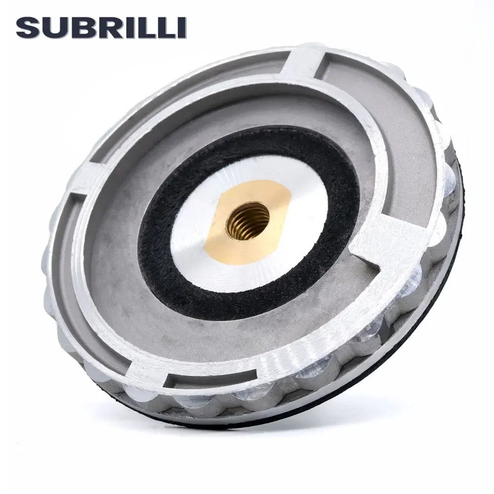 

SUBRILLI 5Inch Aluminum Snail Lock Backer Pad 125mm Rubber Adapter Backing Pad M14 For Diamond Edge Polishing Pad Back-Up Holder