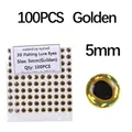 100pcs Golden 5mm