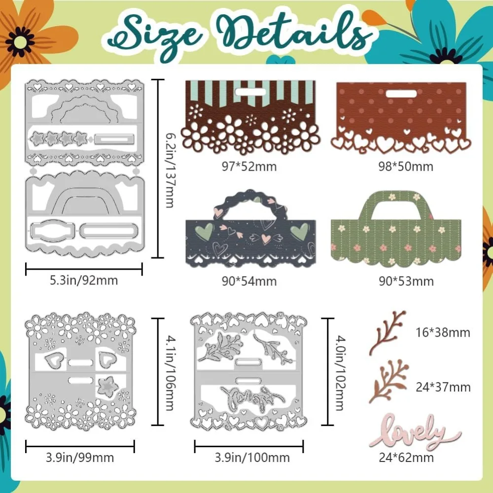 Bag Topper Cutting Dies Card Die Stencil Metal Card Scrapbooking Template Dies for Greeting Cards Craft Paper Photo