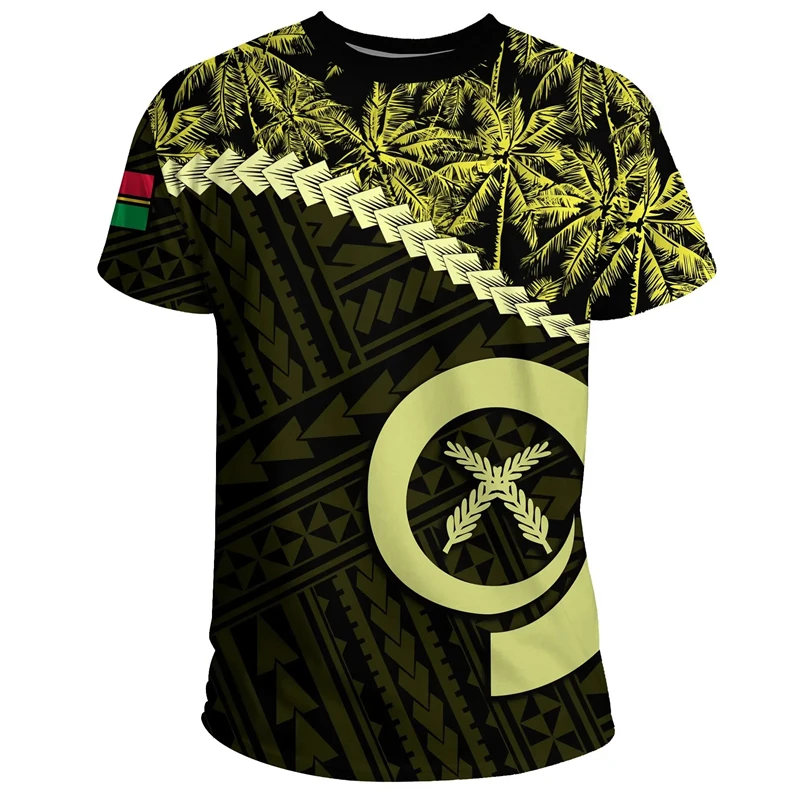 Vanuatu Flag Map Graphic T Shirts National Emblem T Shirt For Men Clothes Polynesia Unisex Tshirt Casual Man Tee Women Tops