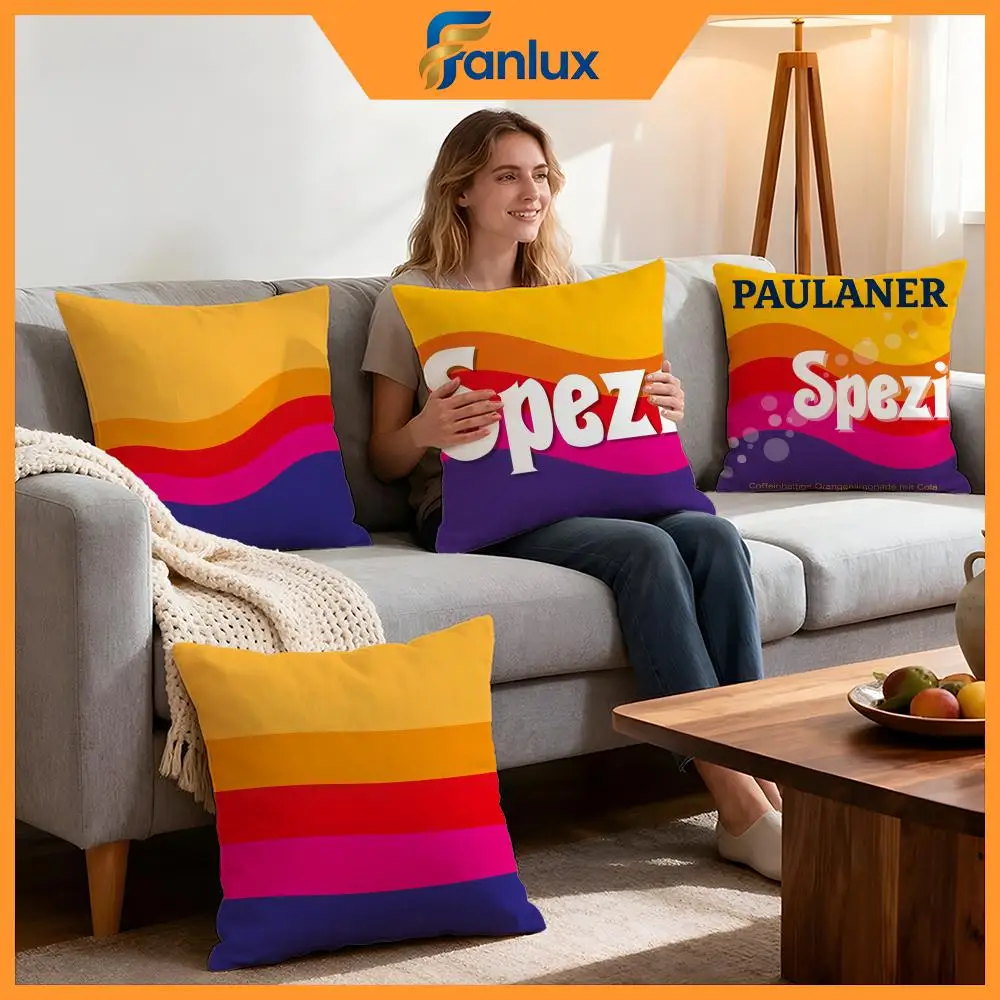 Drink Spezi Paulaner Spezi Cushion Cover 4Pcs Decorative Covers Soft Cushion Case for Sofa Couch Decor 40x40 45x45 Pillowcases
