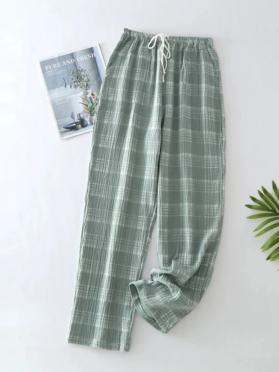 Men's Pajama Pants Thin Home Trousers Loose Large Size Spring and Autumn Summer Thin Casual Home Trousers