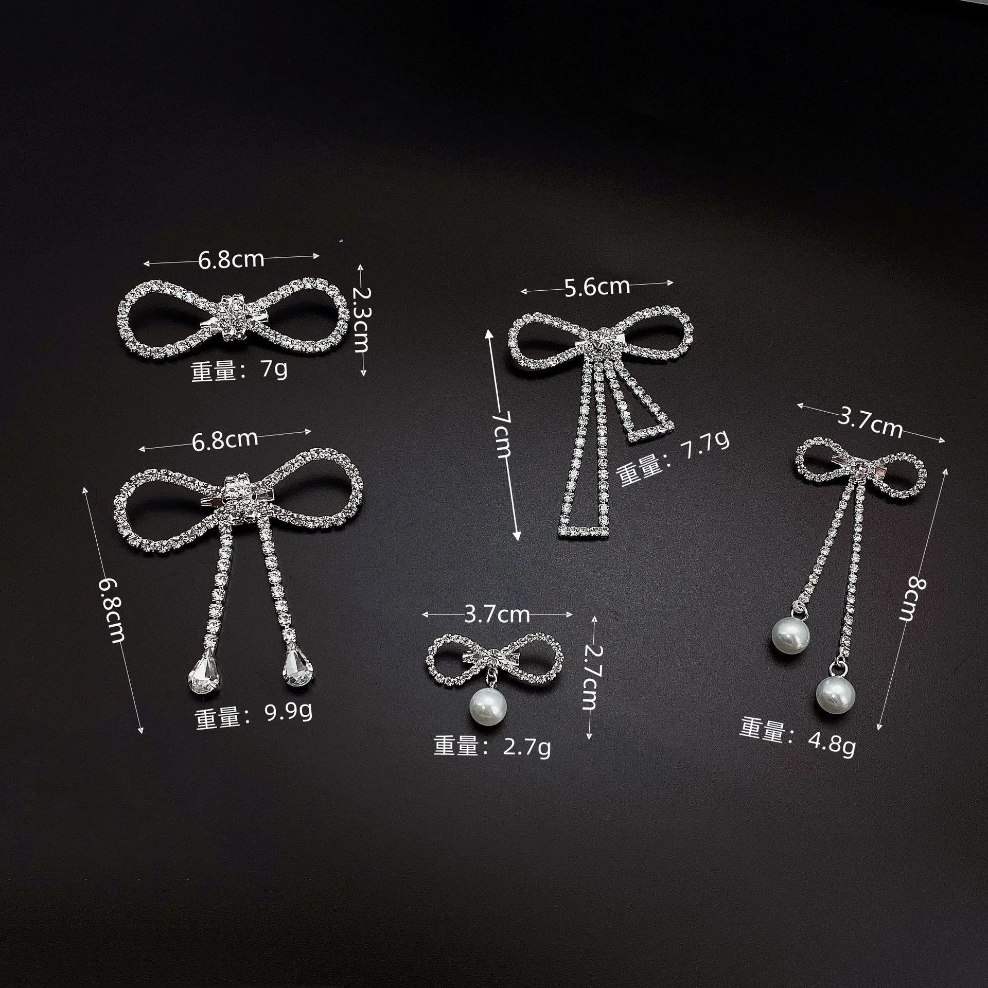 Temperament Crystal Bowknot Brooch Hollow Out Knots Tassel Drop Buckle Brooches