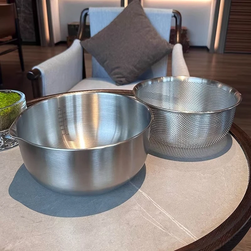 316 Stainless Steel Rice Washing Basket - Vegetable Fruit Drainer Colander for Kitchen