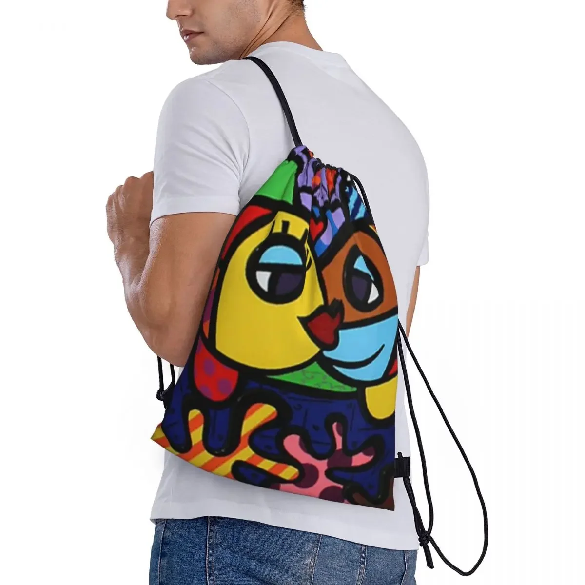 Britto Anime Drawstring Backpack, Nome personalizado, Impermeável, Ao ar livre, Praia, Natação, Esportes, Ginásio Organizador, Saco De Armazenamento