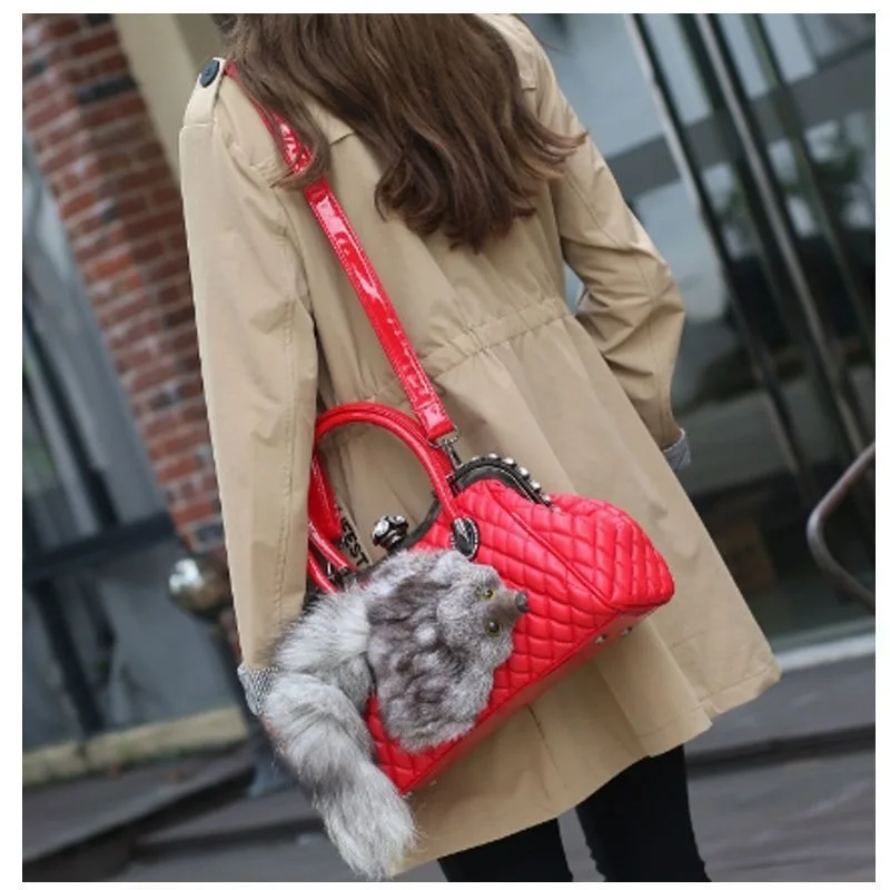 Original Design Fox Echtpelz Handtasche mit Diamant Schulter Umhängetaschen für Frauen Heißer Verkauf – Detail 11