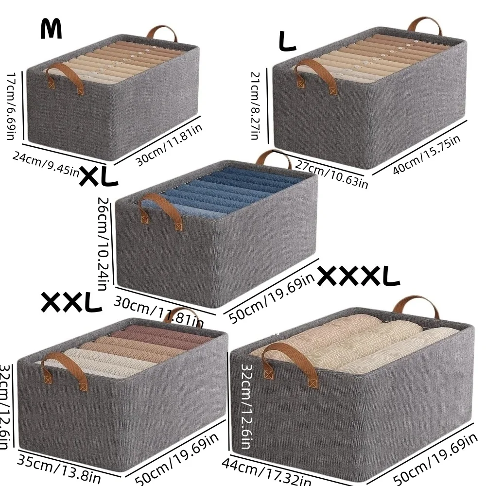 Large Capacity Clothing Storage Box, Foldable - Steel Frame Support - Drawer Style, Cationic Home Organizer - With Dust Cover