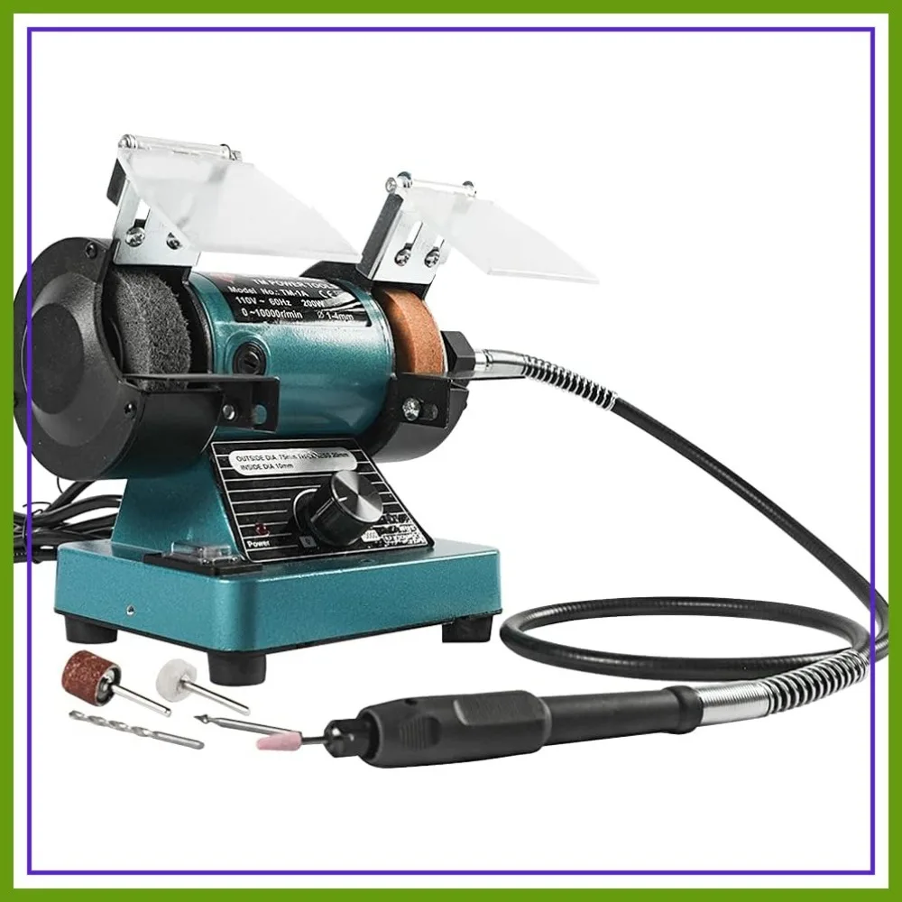 

Mini Bench Grinder Variable Speed Polishing Buffing Jewelry Making Lapidary Equipment Rocks Metals Gems