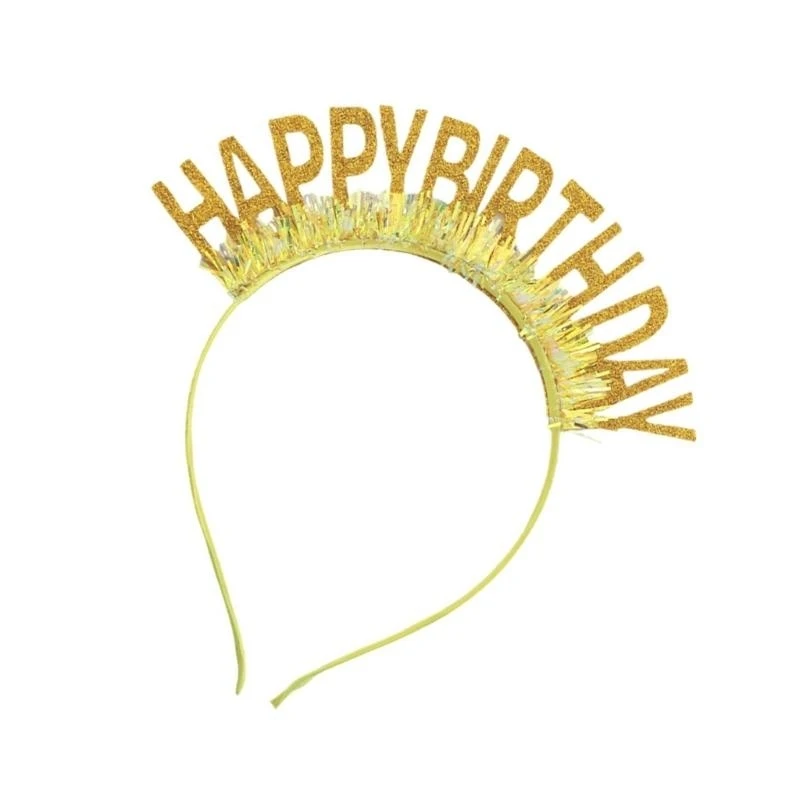 Garland Birthday Hairhoop Happy Birthday Glitters Hoofdband Foto -accessoire voor volwassenen Y166
