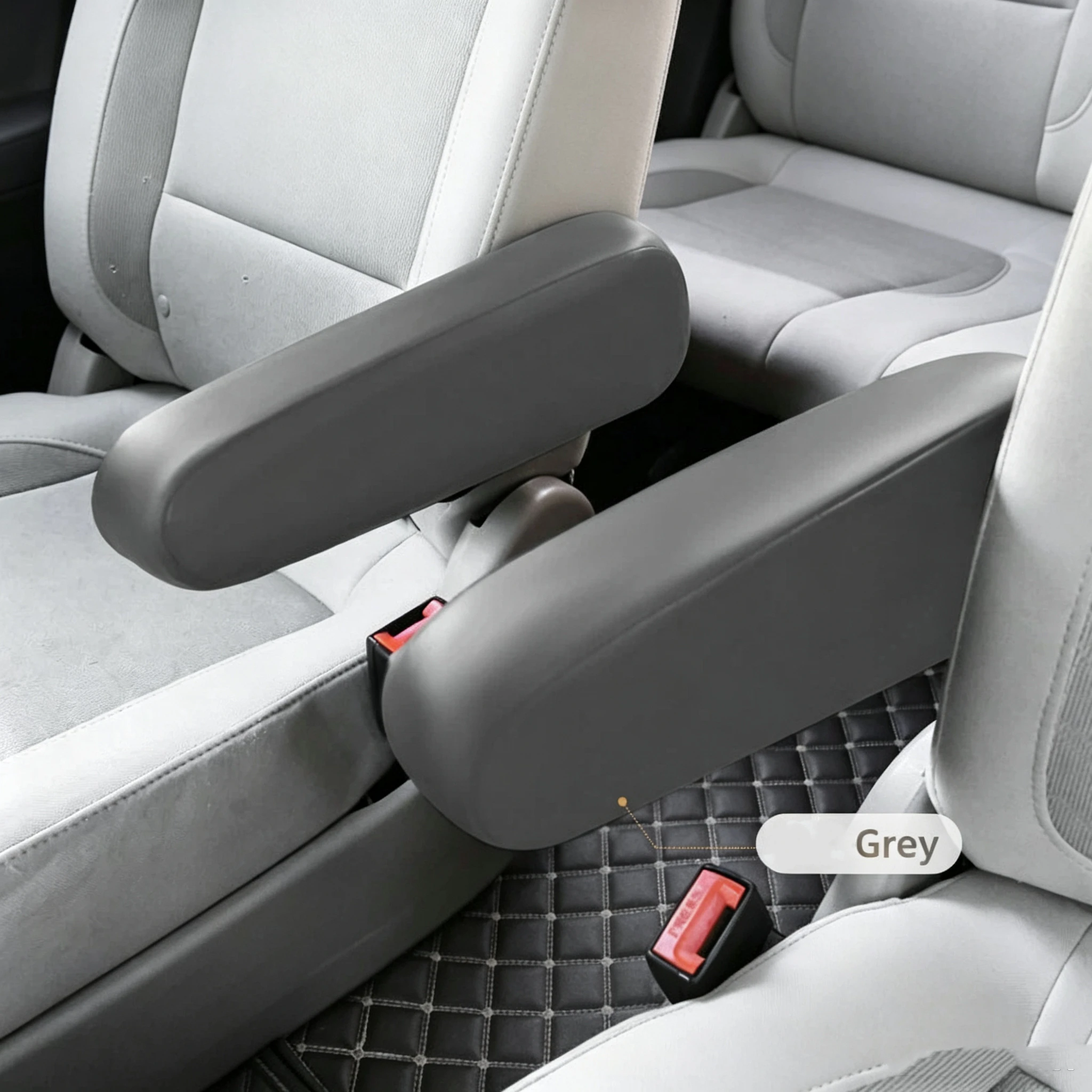 1 Pair Universal Car Seat Armrest Covers Elastic PU Leather Arm Rest Protector Wear‑Resistant Washable Dustproof Sleeve Interior