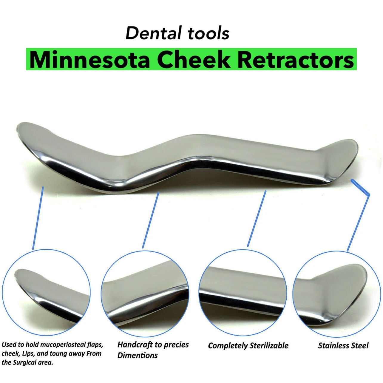 

1pc Professional Minnesota Retractor, Dental Retractors, Dental Basic Tools.