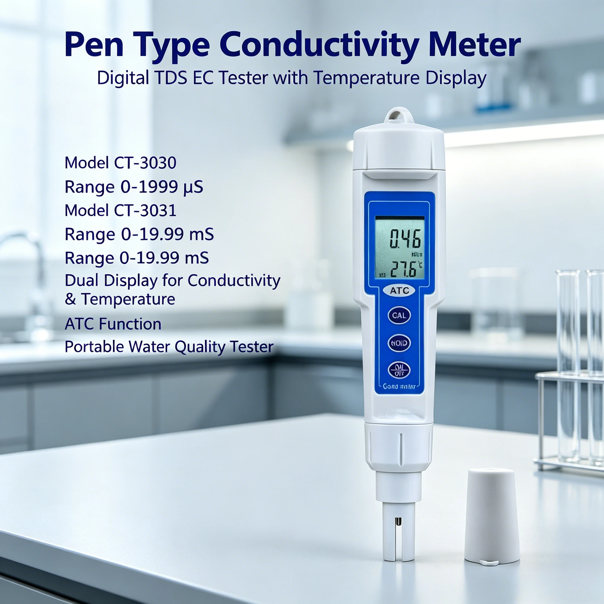 Pen Type Conductivity Meter Portable Water Quality Tester For Sewage Wastewater Aquaculture Water Detection Analyzer