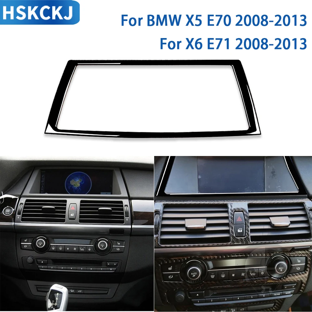 

For BMW X5 E70 X6 E71 2008-2013 Accessories Car Black Plastic Navigation Frame Trim Sticker Decoration