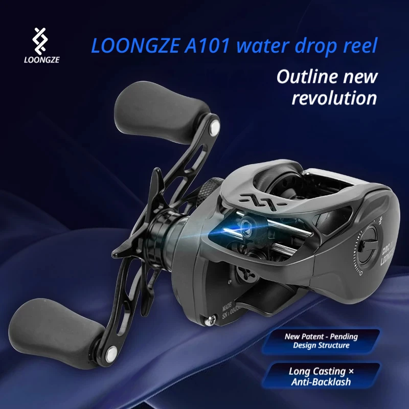 Loongze A101 Dc Baitcasting Reel Cnc Full Metal Anti Backlash Long Casting General Purpose Ultra Light Lure Fishing Click Noise