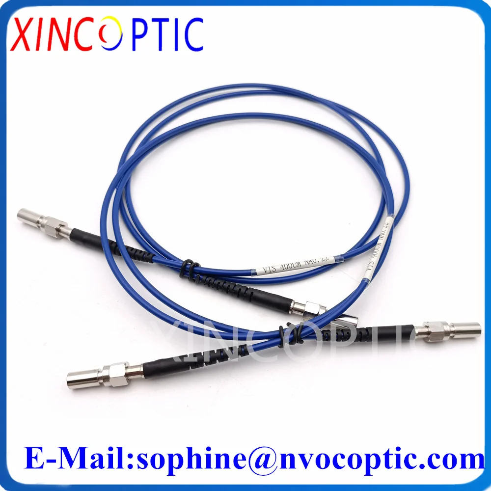 SMA905-SMA/ST/FC 50CM Silica Metal Ferrule 400/440um(VIS Spectrum 200-1100nm) NA 0.22 SX 3.0mm 0.5M Blue Fiber Optic Patch Cord