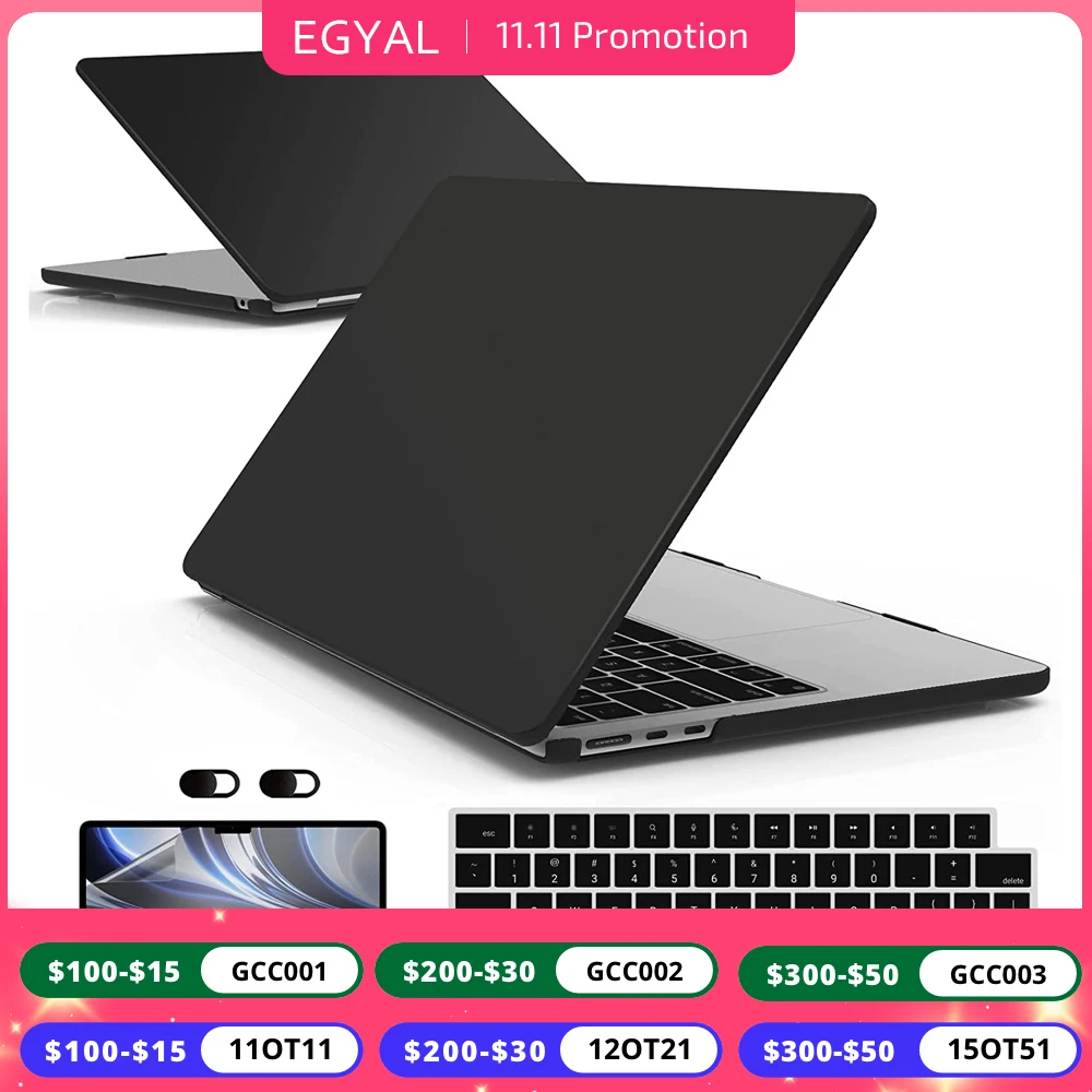 EGYAL Laptop Case for MacBook Air 13.6 2022 M2 Funda for MacBook Pro 13 Cover for Pro 14 A2779 2023 Pro 16 A2780 Inch Assessorie