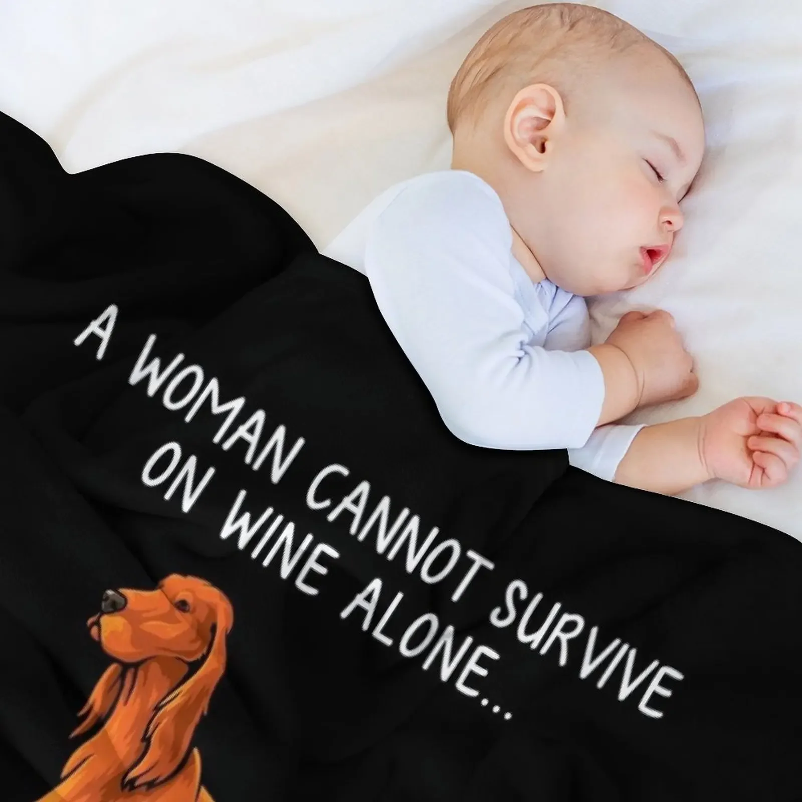 Irish Setter and wine Funny dog Throw Blanket wednesday Moving for winter Vintage Blankets