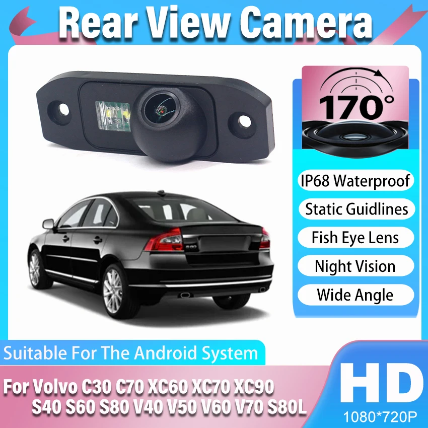 HD Fisheye Wireless Starlight Night Vision Car RearView Camera For Volvo C30 C70 XC60 XC70 XC90 S40 S60 S80 V40 V50 V60 V70 S80L