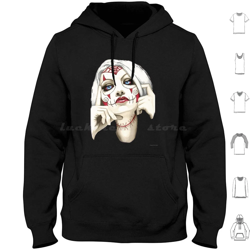 Baby Hoodie cotton Long Sleeve Day Of The Dead Dia De Los Muertos Sugar Skull Zombie Undead Zombie Art Baby Alt Model Tattoo