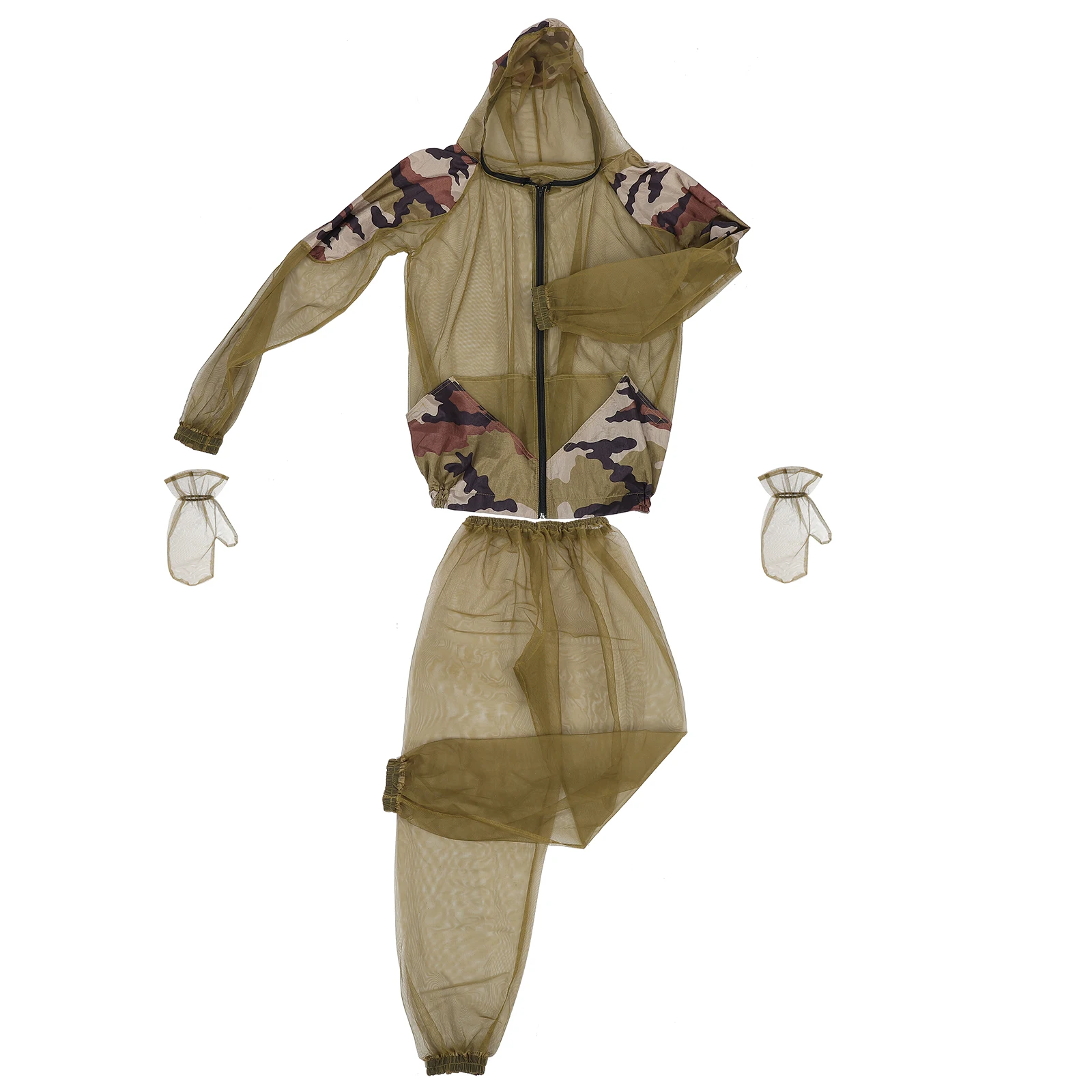 

Midge Jacket Mosquito Repellent Suit Mesh Hooded Protective Fishing Clothes High Density Net Elastic Waist Cuffs Outdoor Hunting