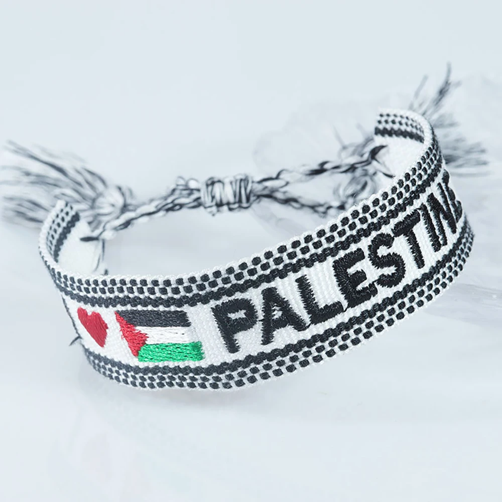 Fashion Hand-woven Palestine Embroidery Pattern Bracelets for Women Men Ethnic Bracelet Jewelry Gift