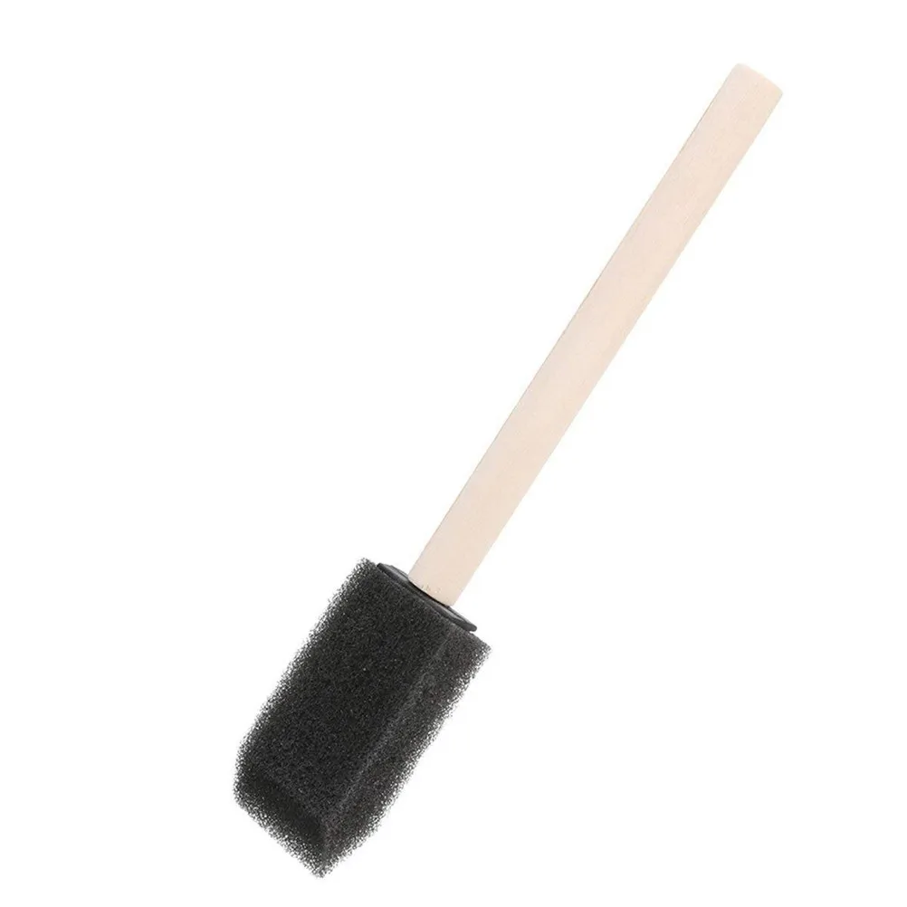 20Pcs Sponge Painting Brush 1 Inch Disposable Wood Handle Stiffness and Deflection Control for All Paints Stains Varnishes