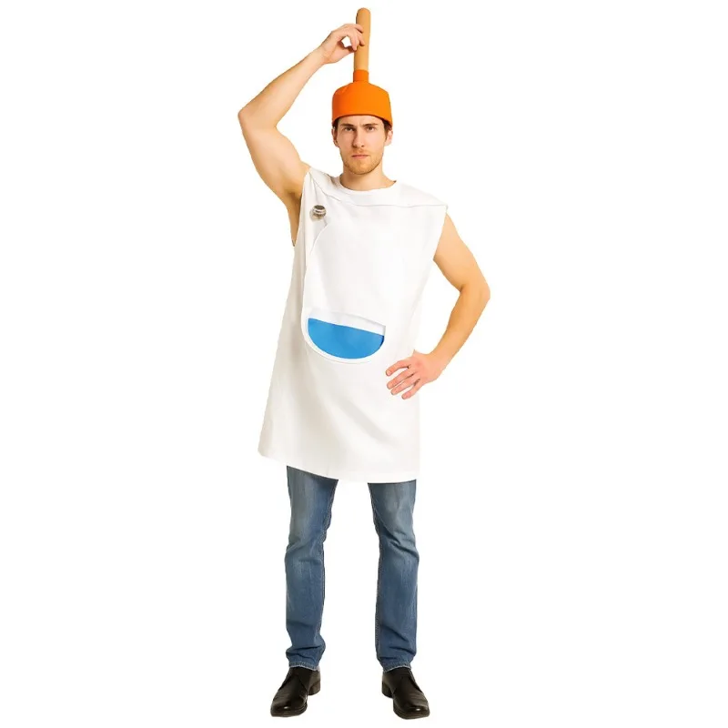 

Novelty Toilet Cosplay Costume for Adults Funny Halloween Cos Outfits Potty Humor Dress-Up for Party Stage Performance