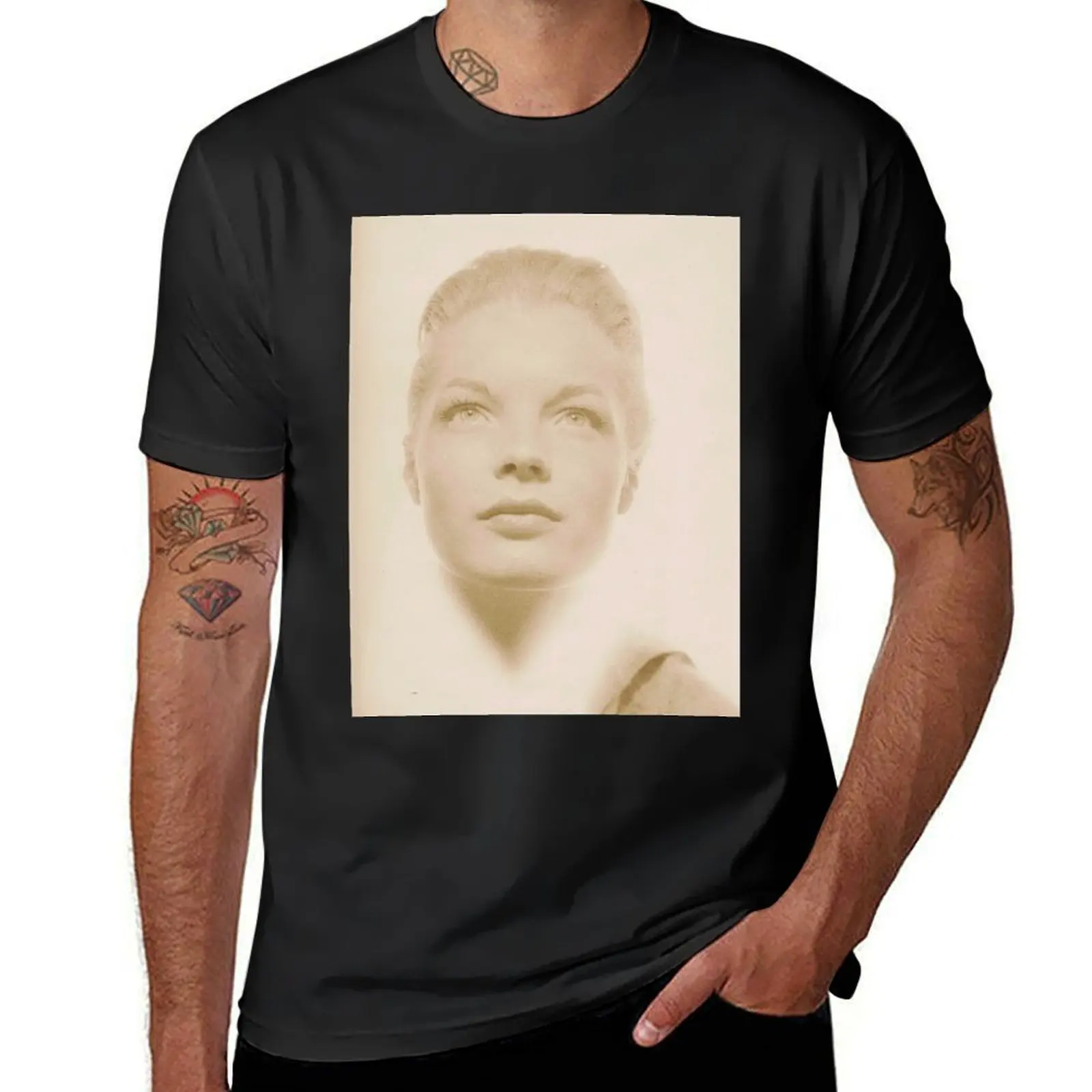 Rare Vintage Young Romy Schneider T-Shirt Blouse funnys tees mens plain t shirts