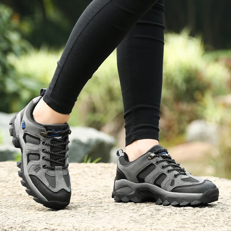 Men Outdoor Sports Shoes Non-slip Wear-resistant Shock Absorption Hiking Walking Sneakers Light Running Sneakers Casual Shoes 48