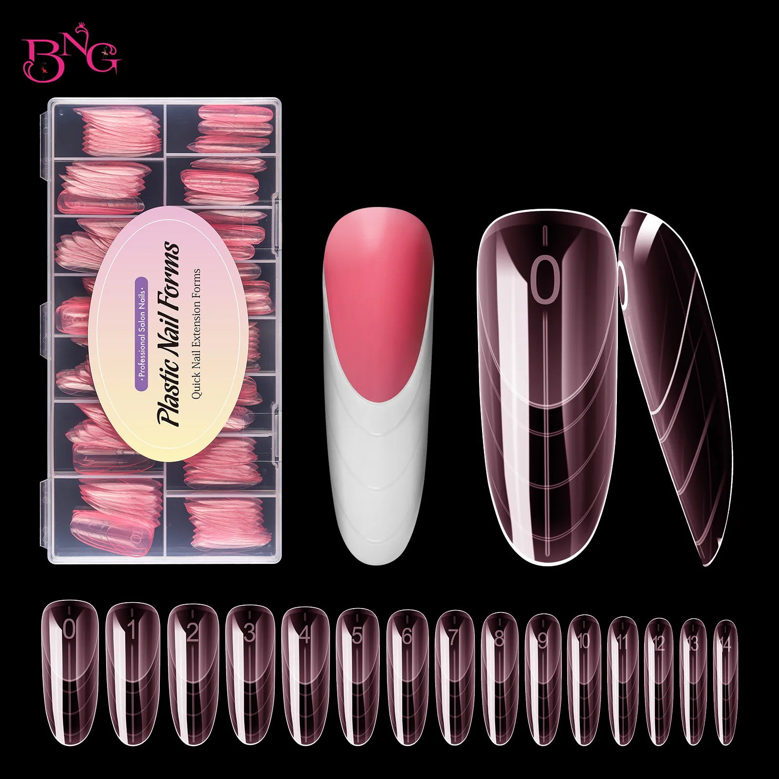 

BNG French Dual Nail Forms for Poly Extension Gel 150PCS Nail Molds Reusable Nail Extension Forms for Builder Gel Manicure