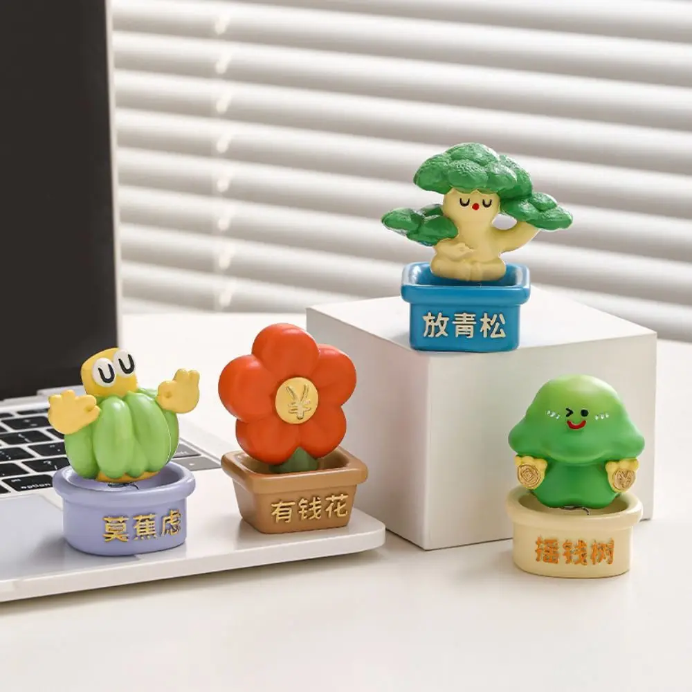 

Resin Motivational Miniature Figures Shake Head Flower Tabletop Inspirational Signs Hand Made Bobblehead Table Decoration Doll