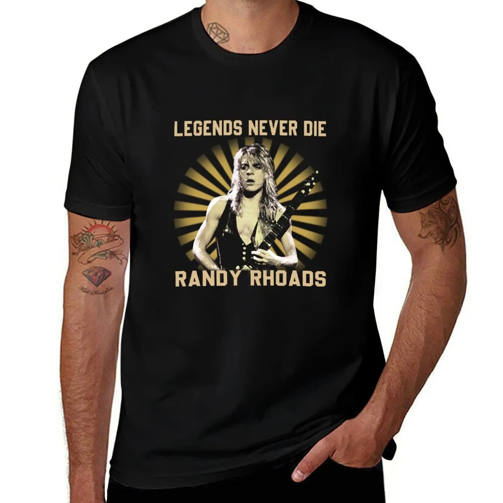 

Randy Rhoads vintage singer. T-Shirt cotton t shirts high quality t shirts for man pack cotton T-Shirt