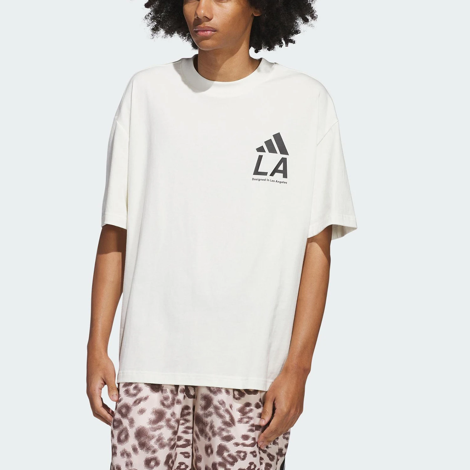 アディダス-正規品-2025-夏-ユニセックス-ニット-プリント-ルーズ-半袖-jx9125