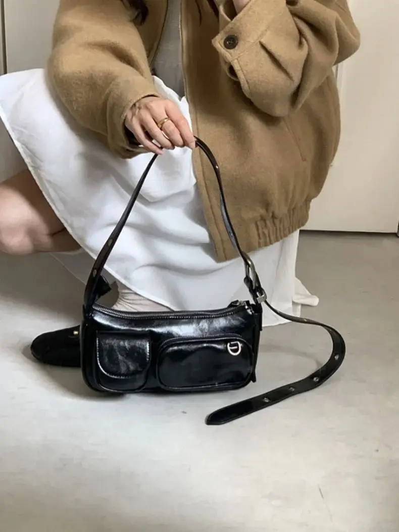 Sac à main vintage en cuir PU pour femme, sac à main pour fille, sac à main pour femme, mode coréenne, sac de bureau initié