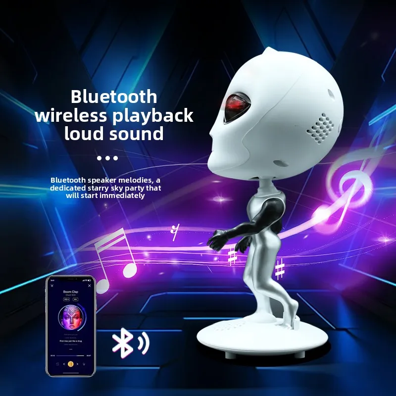 Alien Galaxy Star Projector with Bluetooth Speaker White Noise Timer Remote Control 360° Adjustable Arms for Bedroom Gifts Decor