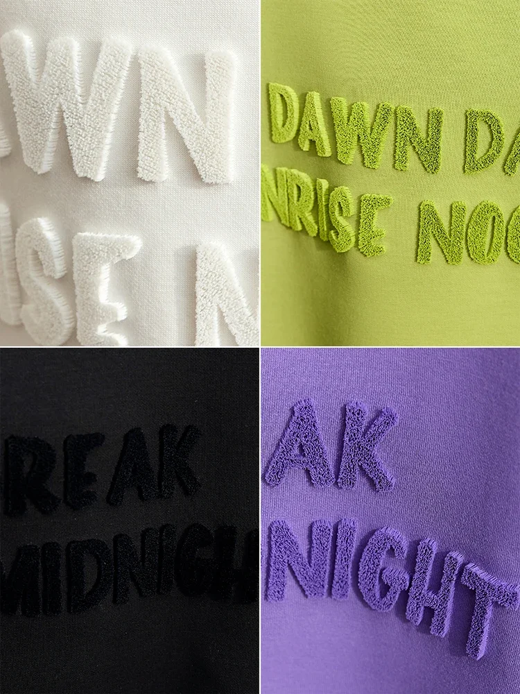 AMII Minimalismo T-shirt per le donne 2025 Primavera Nuovo girocollo Lettere Ricamo Allentato Casual Stretch Manica corta Top 12441080