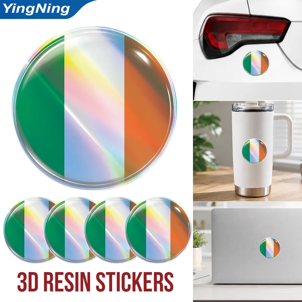 Car Accessories Ireland - Irlandzka flaga 3D, wypukła naklejka z