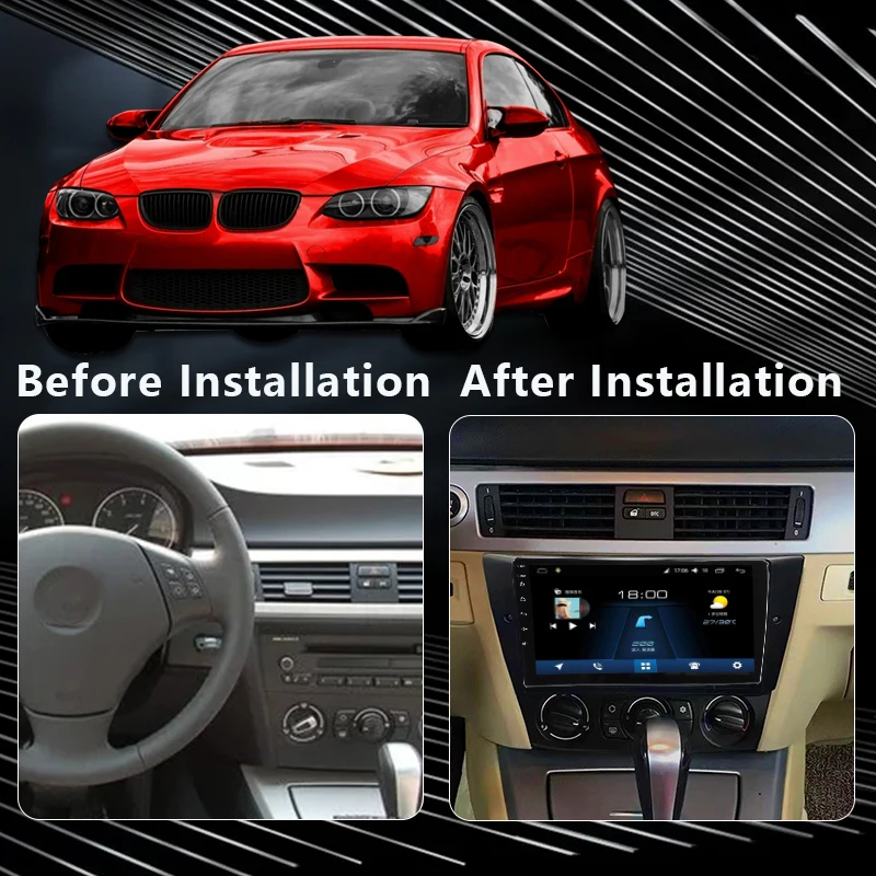 QSZN For BMW 3-Series E90 E91 E92 E93 2005 - 2013 Car Radio Multimedia Video Player GPS 4G Carplay Android 12 Autoradio 2K QLED