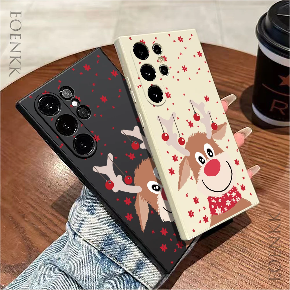 Phone Case for Samsung Galaxy Note 10 20 Lite S25 S24 S23 S22 S21S20 Ultra FE Plus 5G Christmas Santa Claus Deer Anti-fall Cover