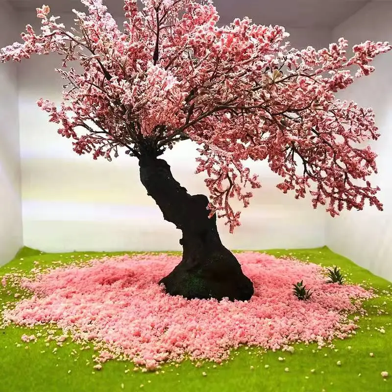 1pcs Hand-made model cherry tree, height 25cm/30cm DIY scene material building micro-landscape layout miniature building