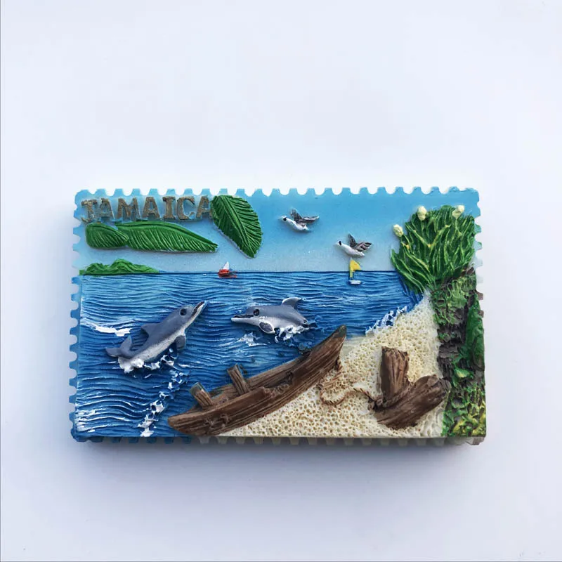 Jamaica Beach Fridge Magnet Cultural Landscape Message Stickers Tourist Souvenir Resin Craft Decorations