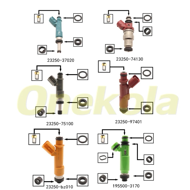 1240pieces Fuel Injector Service Repair Kit Filters Orings Seals Grommets for Toyota cars 12 kinds Compliant with 90% of the car