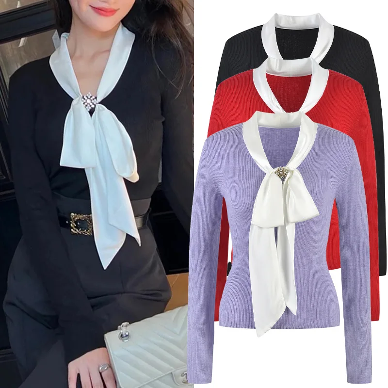 

Осень-зима, новый женский вязаный длинный свитер Sve Slim Fit с дизайном Sa Knot, смесь шерсти Faion для поездок на работу