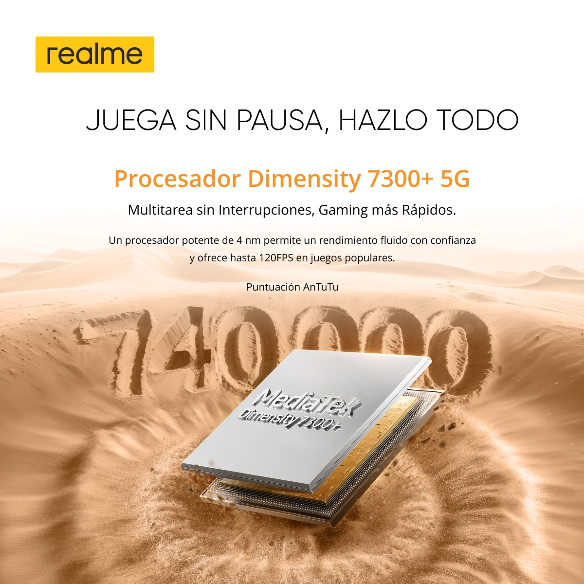 Smartphone realme 15 5G, 6500mAh, procesador de 45W, pantalla AMOLED de 6.77″ y 144Hz, NFC, Dimensity 7300+ 5