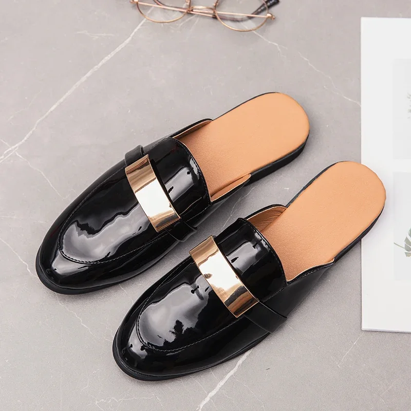 Men Fashionable Half Drag Loafers Breathable Male Daily Outdoor Walking Slides Summer Mens Casual Moccasin Shoes Half Slippers