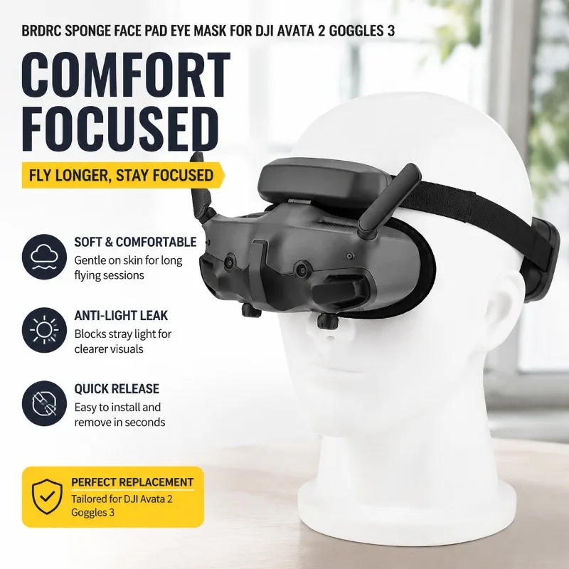 Protective Sleeve Eye Shield Face Cushion Accessories Suitable for DJI Avata Goggles 2 Flight Goggles Practical FPV Gadget