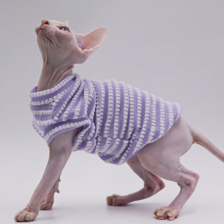 Sphynx Cat Clothes Hairless Cat Clothes Cat Summer Pure Cotton Skin-friendly Close-fitting Cat Clothing for Small Cats and Dogs