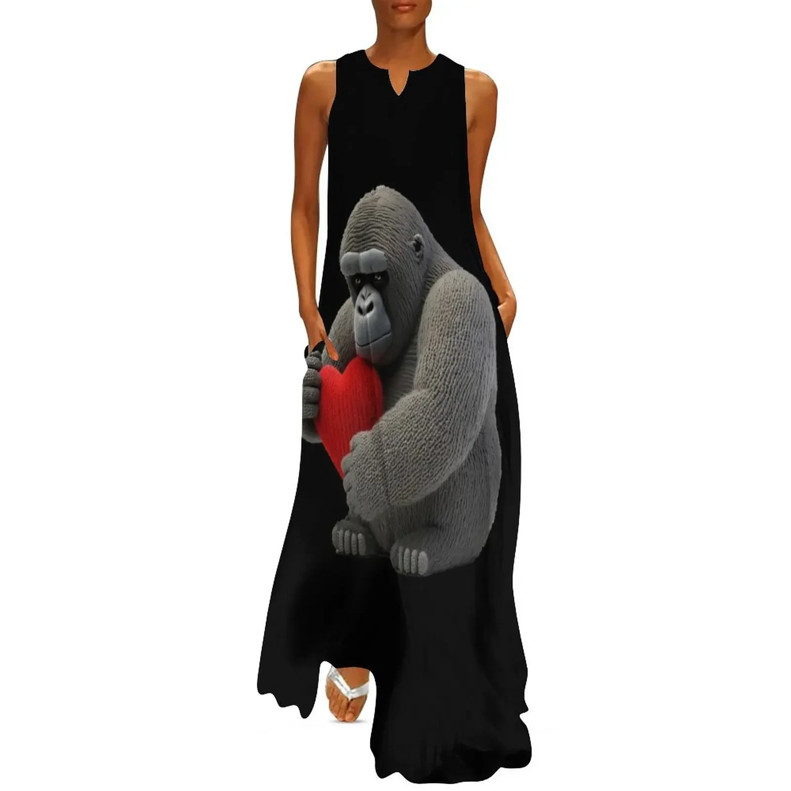 

Knitted Mountain Gorilla Love Valentines Day For Her Long Dress long dress women summer Dress